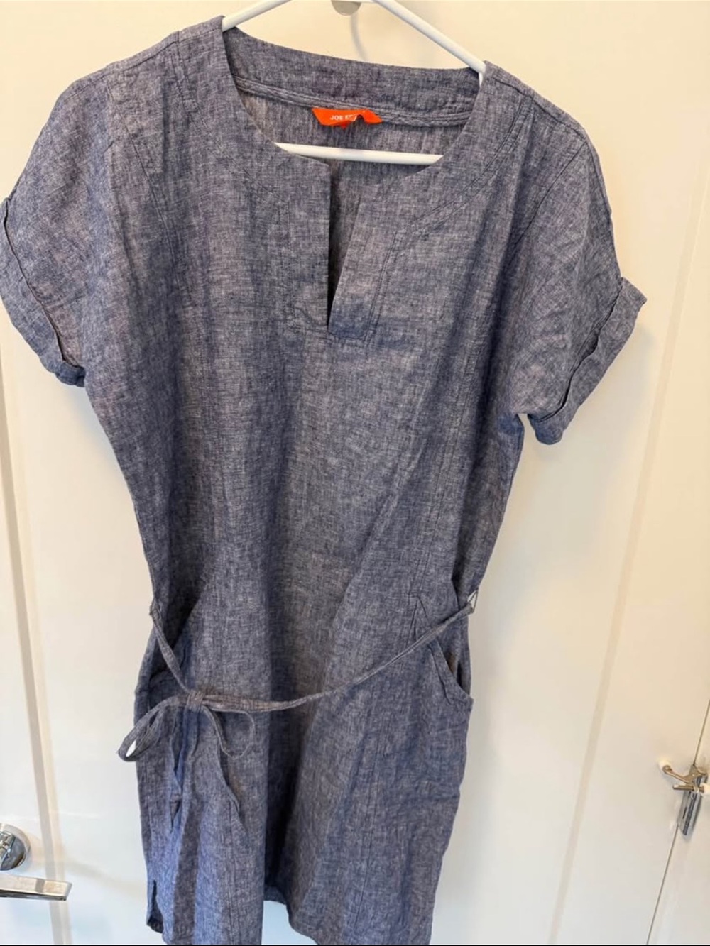 Joe Fresh Linen blend Chambray Dress Medium with pockets